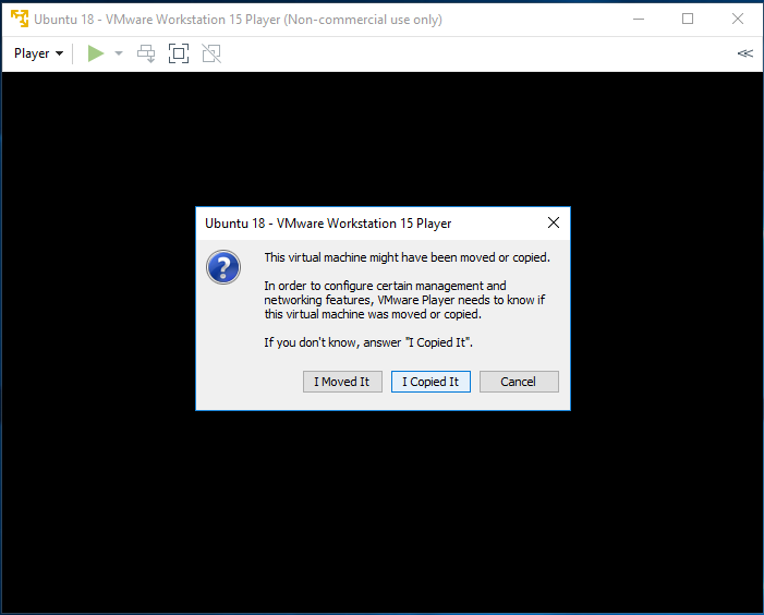 VMware Workstation Player - Play Options