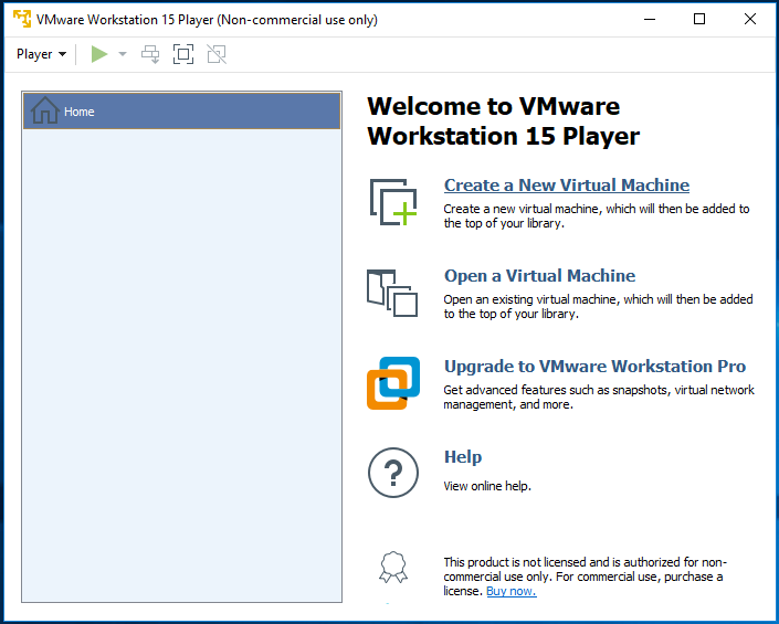VMware Workstation Player - Home