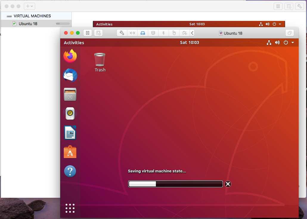 VMware Fusion - Suspend