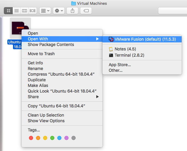 VMware Fusion - Open