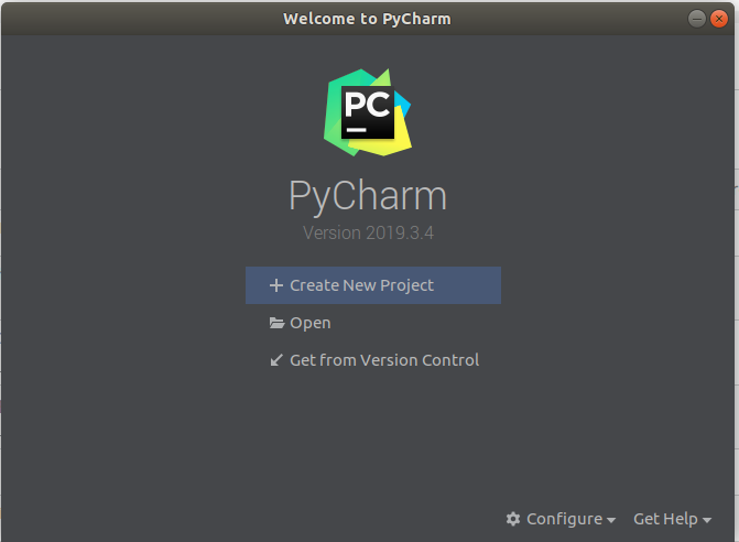 PyCharm - Welcome Screen