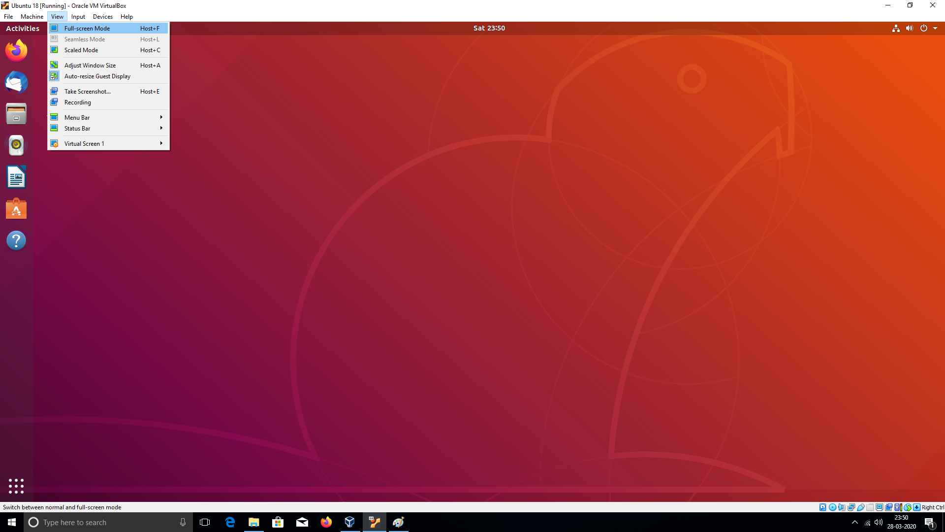 Ubuntu on VirtualBox - Full Screen