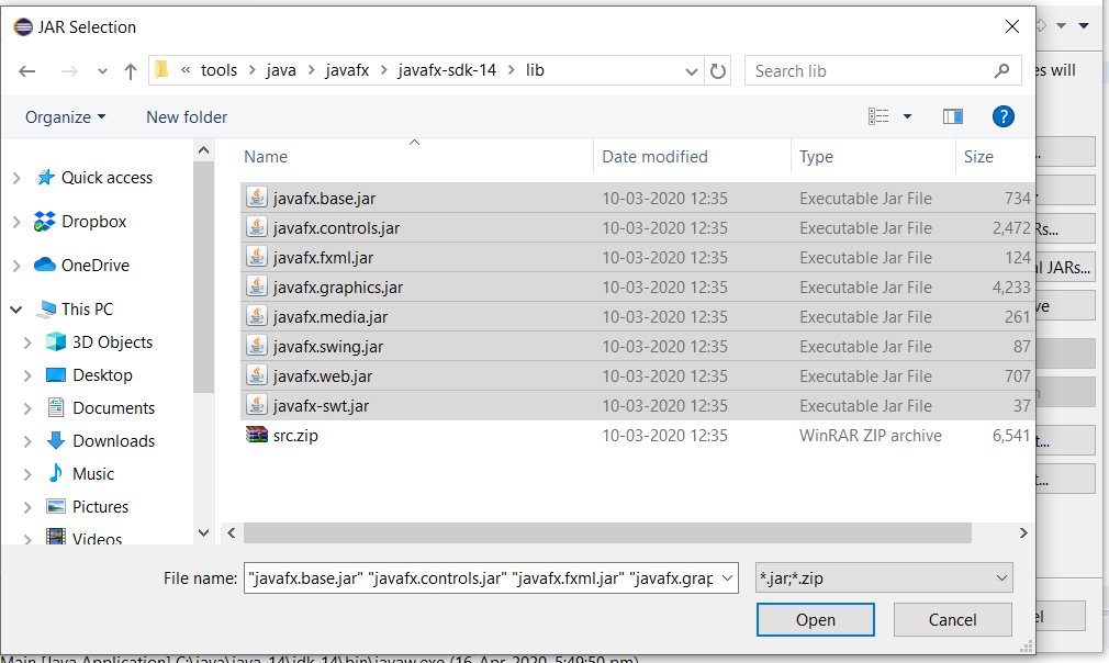 JavaFX SDK - Eclipse - User Library