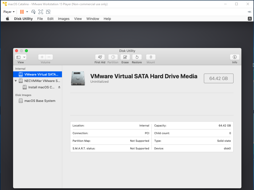 macOS - VMware - Disk