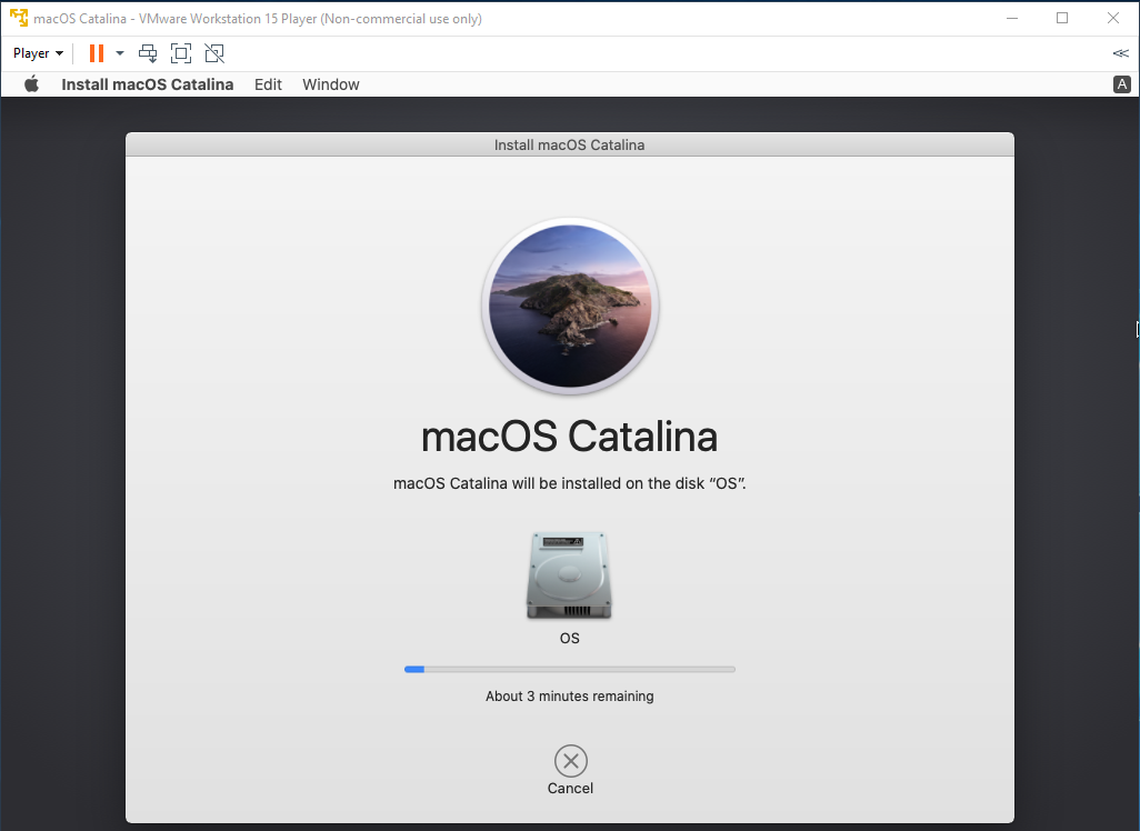 macOS - VMware - Installation Progress