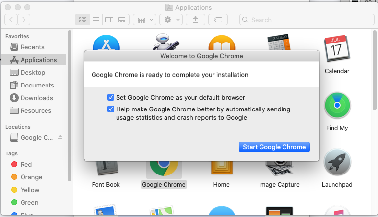 Google Chrome - Mac - Configure