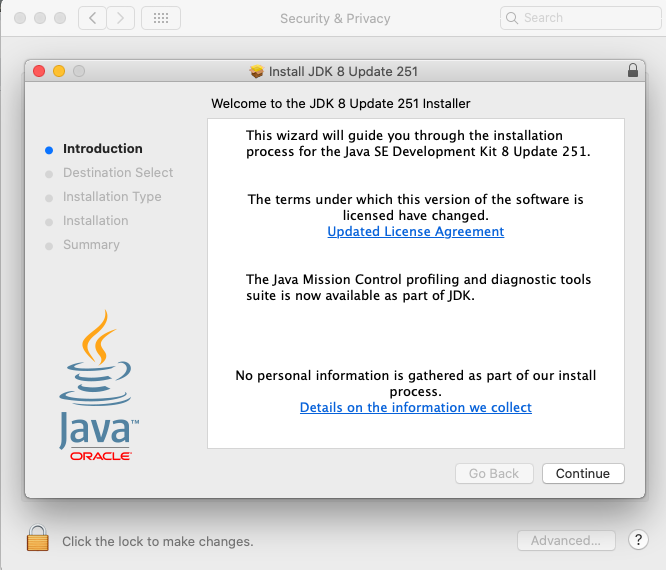 Java 8 - Mac - Welcome