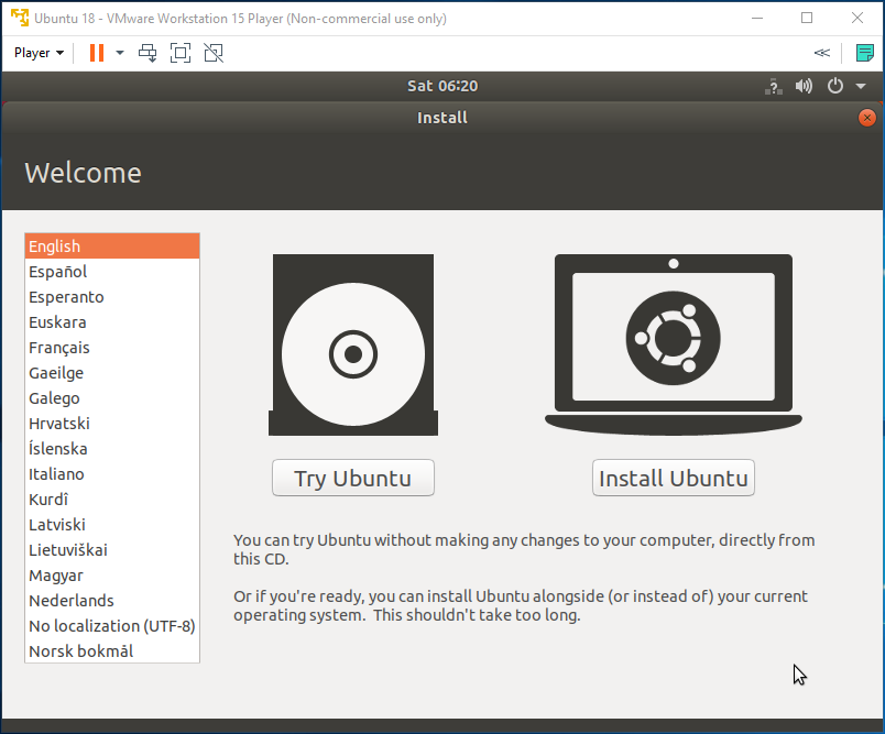 Ubuntu-VMware-taal