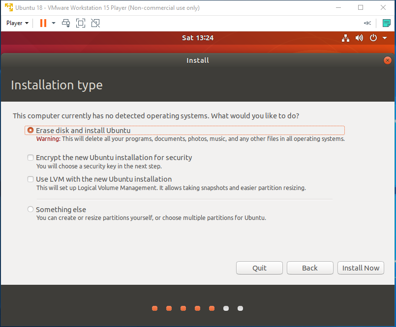 Ubuntu-VMware-Telepítés típusa