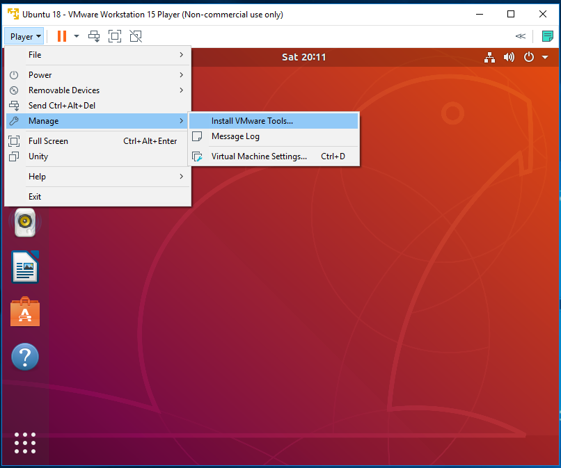 VMware Tools - Ubuntu - Mount DVD