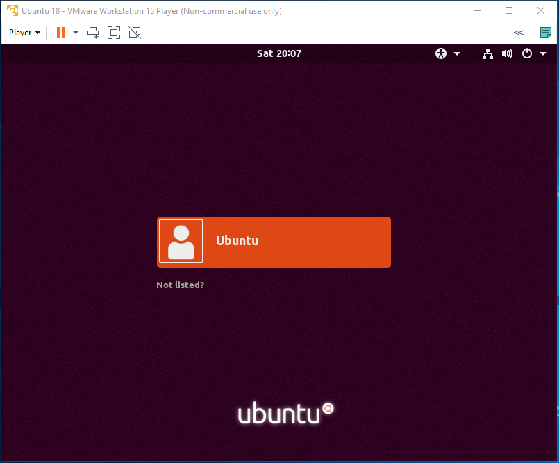  Ubuntu-VMware-Bejelentkezés