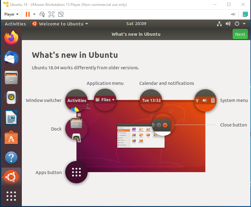 Ubuntu - VMware - Dashboard
