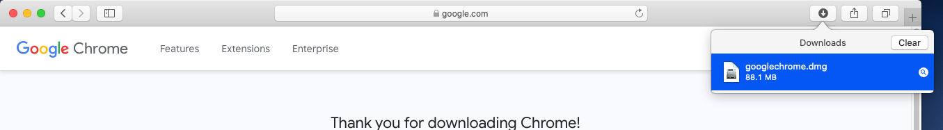 Google Chrome - Mac - Downloaded