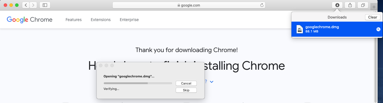 Google Chrome - Mac - Mount