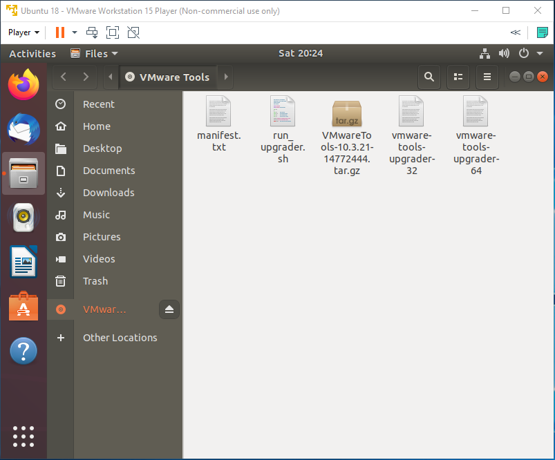 VMware Tools - Ubuntu - DVD