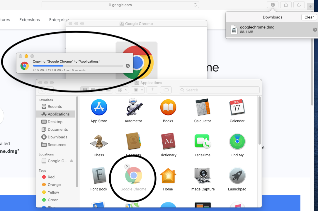 Google Chrome - Mac - Install Progress