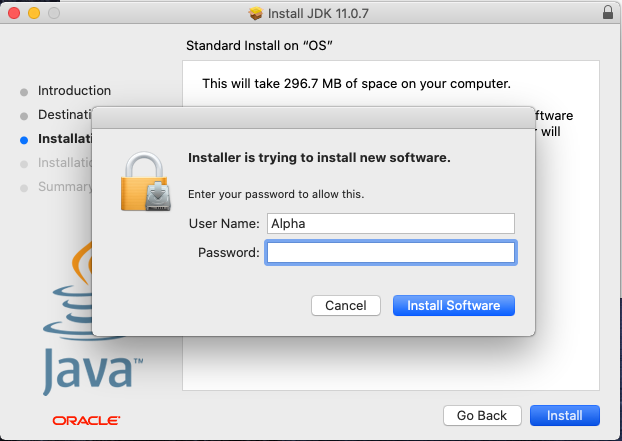 Java 11 - Mac - Installation Permission