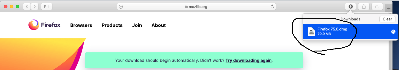 Mozilla Firefox - Mac - Downloaded