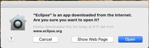 Eclipse for Java - Mac - Launch Permission