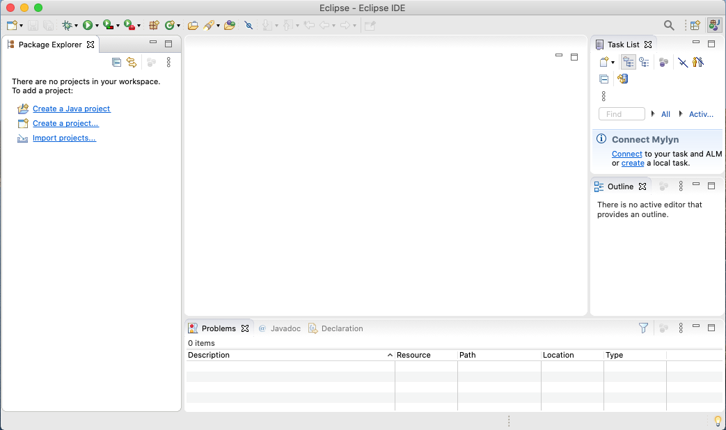 Eclipse for Java - Mac - Default Workspace