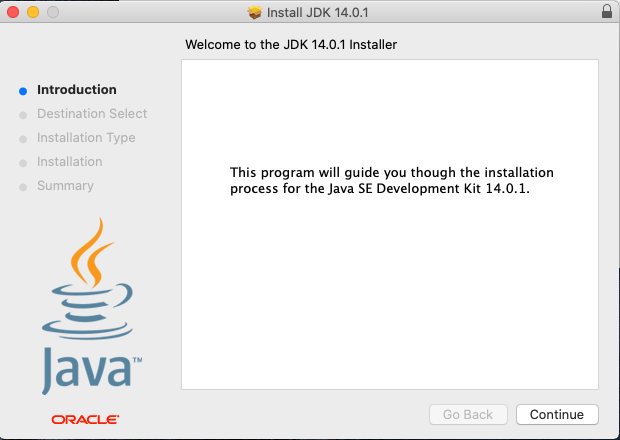 Java 14 - Mac - Install - Welcome