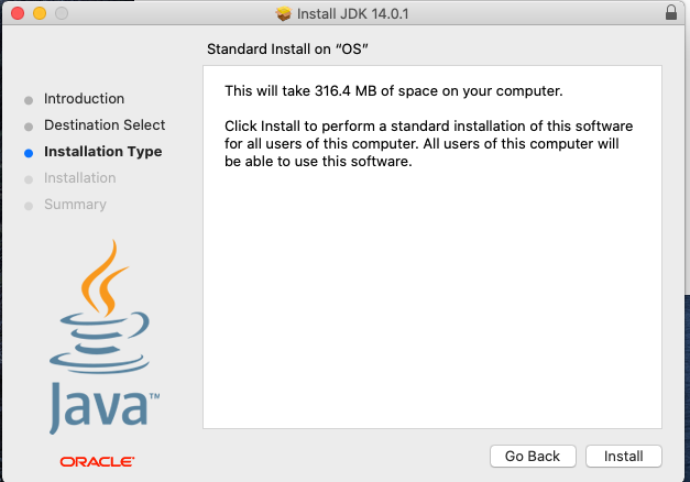 Java 14 - Mac - Install - Type