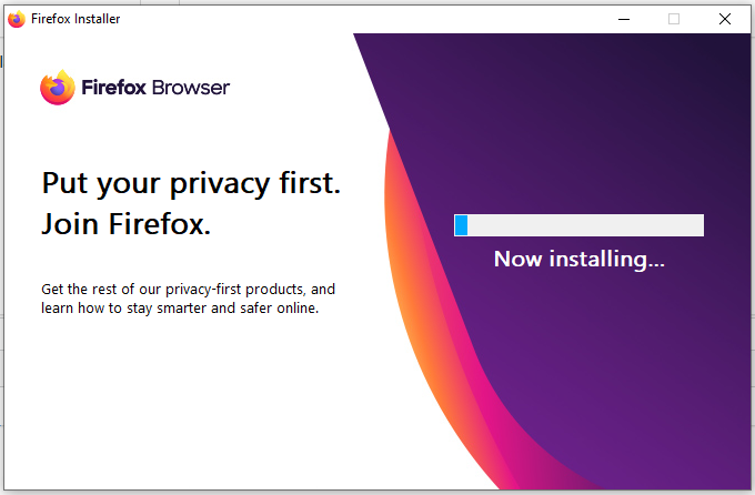 Mozilla Firefox - Windows - Progress