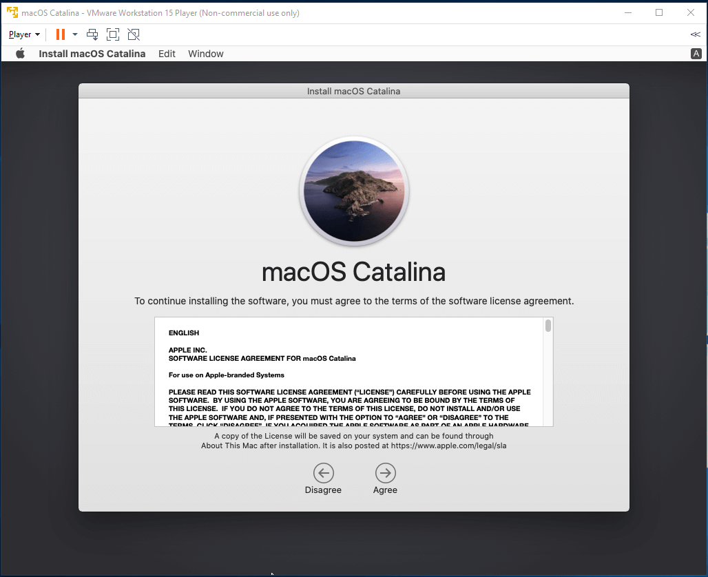 macOS - VMware - License Agreement