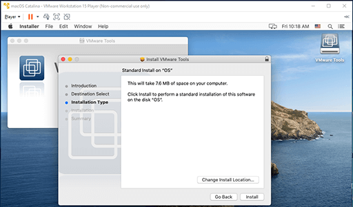 VMware Tools - Mac - Install Type