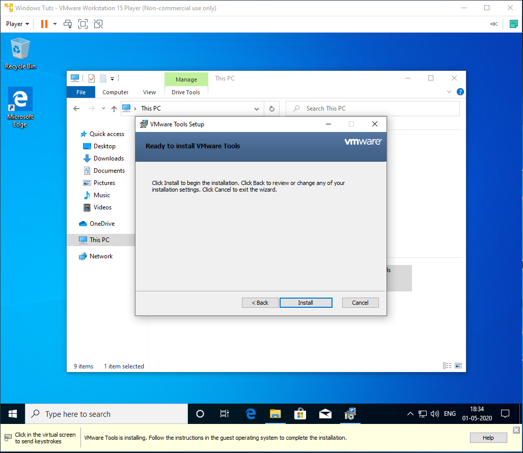 search for windows 10 in vmware