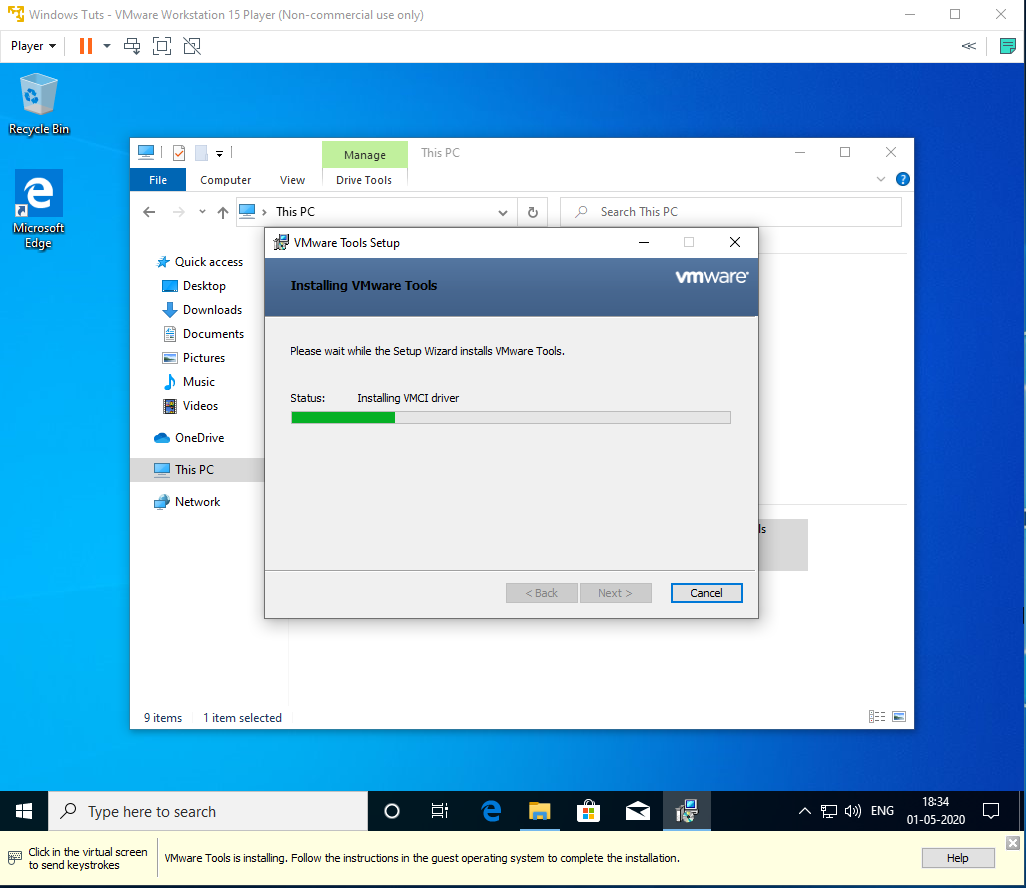 VMware Tools - Windows - Install - Progress