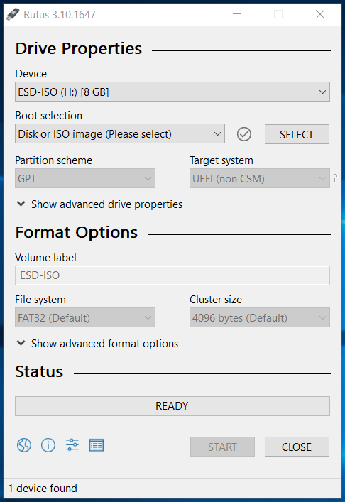 rufus usb tool for windows 10