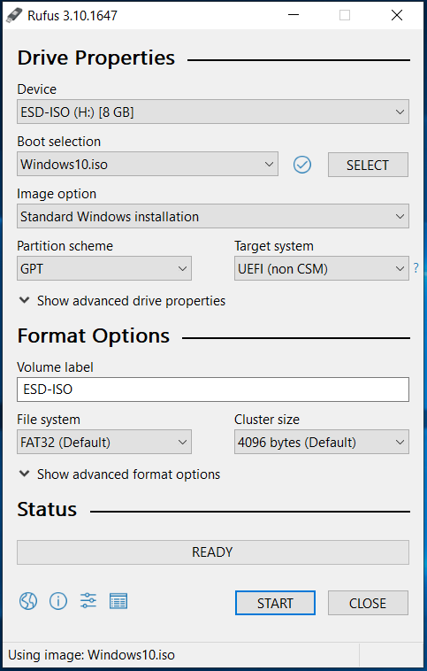 Windows 10 Bootable USB - Rufus - Windows