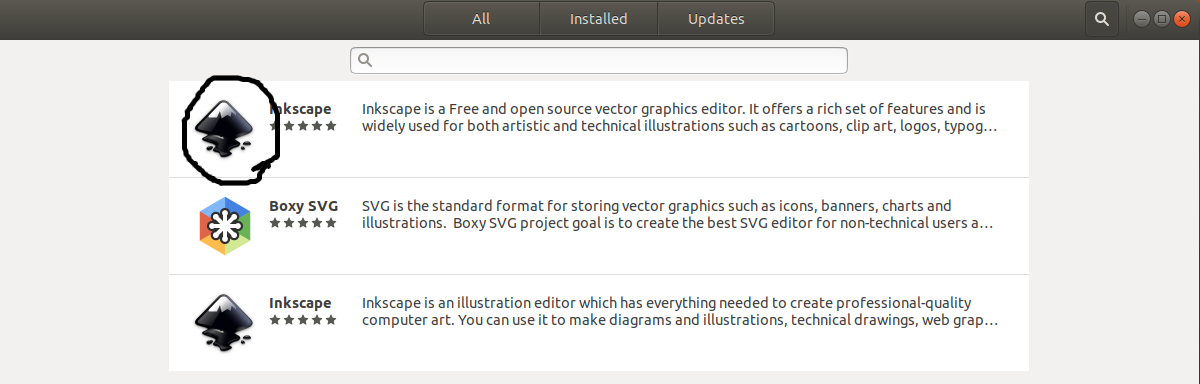 Inkscape On Ubuntu - Software Center