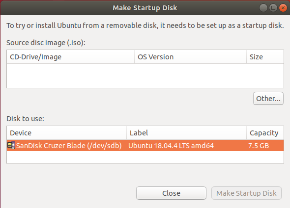 Bootable USB of Ubuntu - Startup Disk Creator