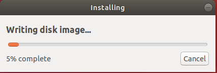 Bootable USB of Ubuntu - Startup Disk Creator - Progress