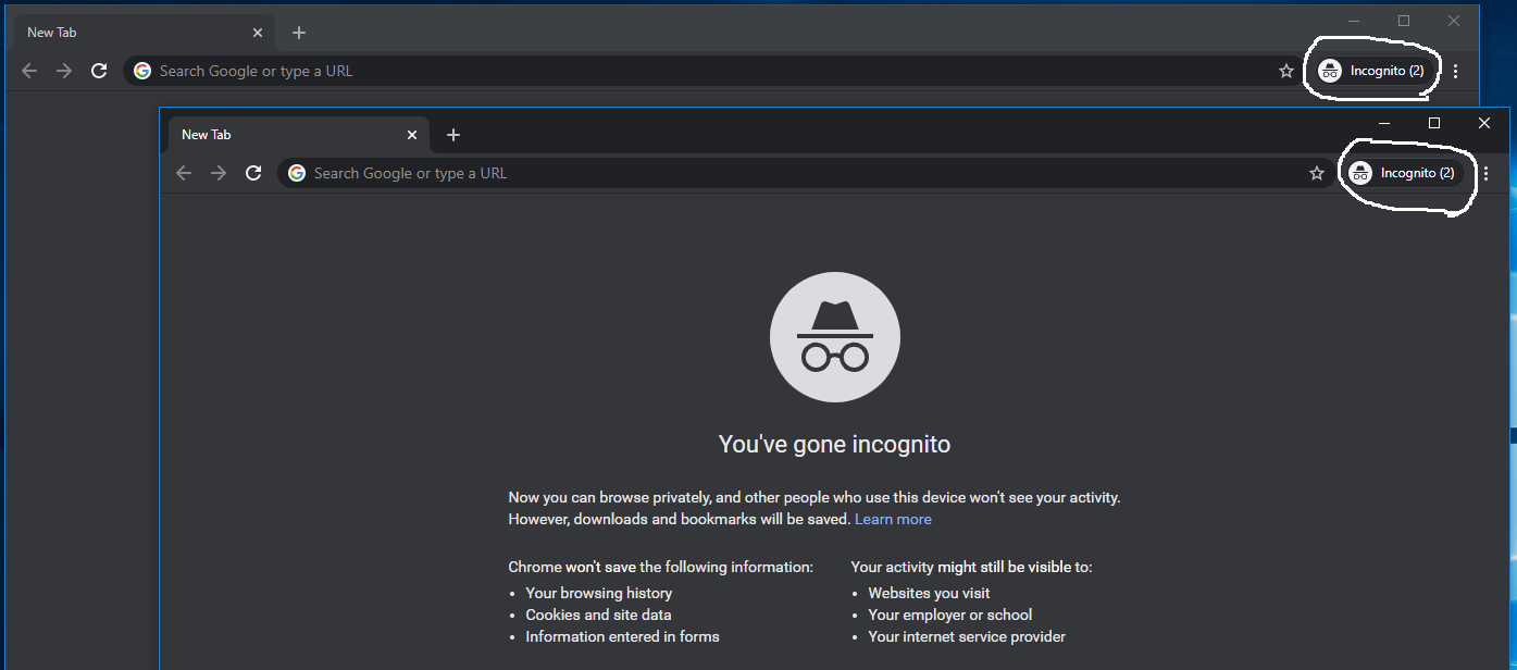 Incognito In Google Chrome - Multiple Incognito Windows