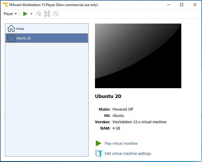 Ubuntu 20.04 LTS on Windows using VMware - Virtual Machine Library