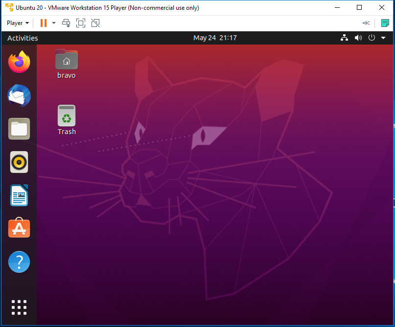 Ubuntu 20.04 LTS on Windows using VMware - Desktop