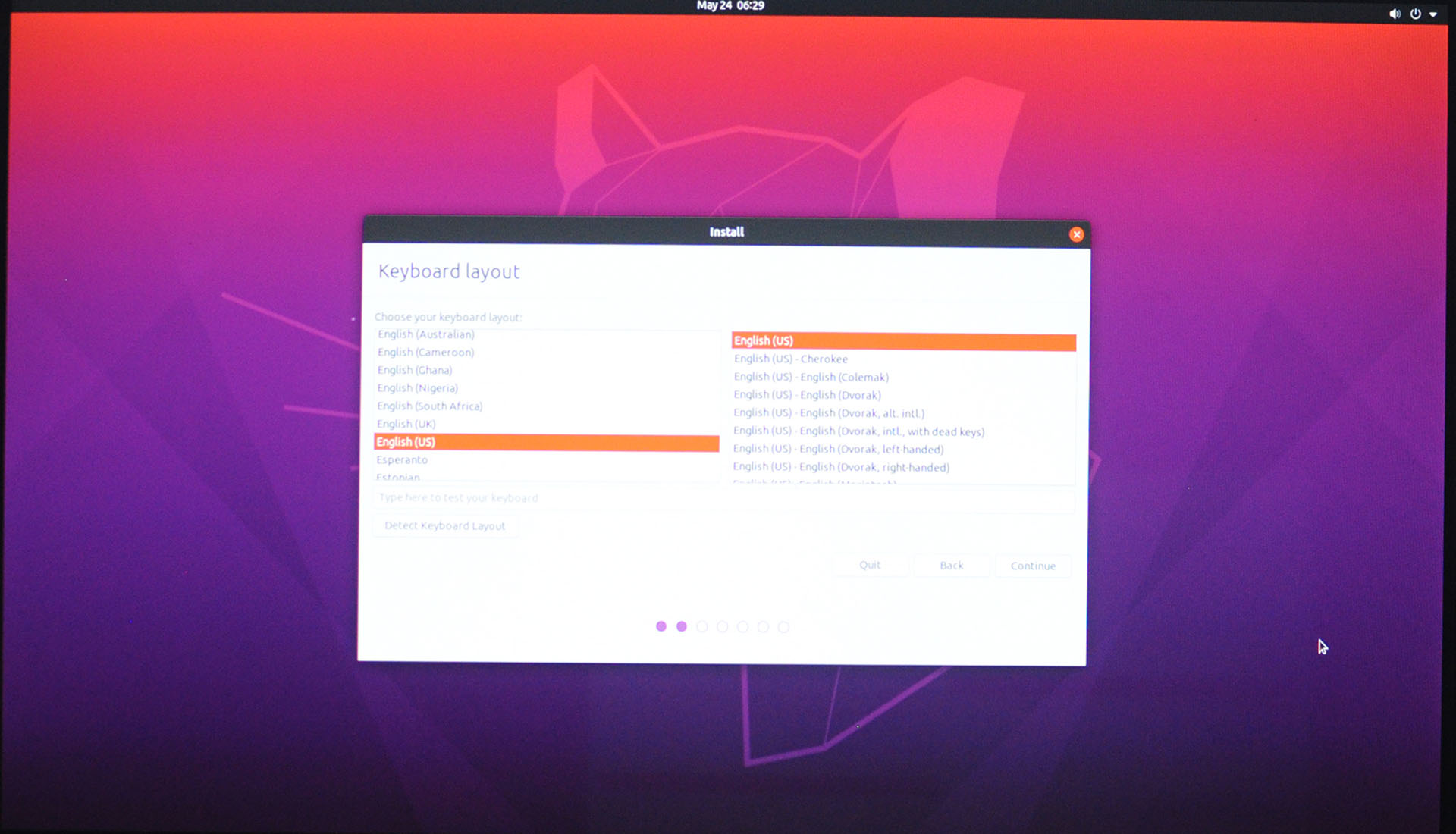 Install Ubuntu 20.04 LTS - Keyboard Layout Install Ubuntu 20.04 LTS - Keyboard Layout