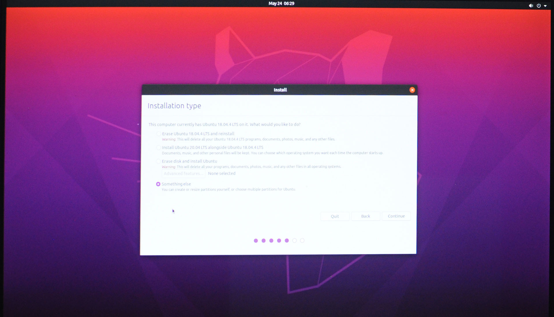 Install Ubuntu 20.04 LTS - Installation Type