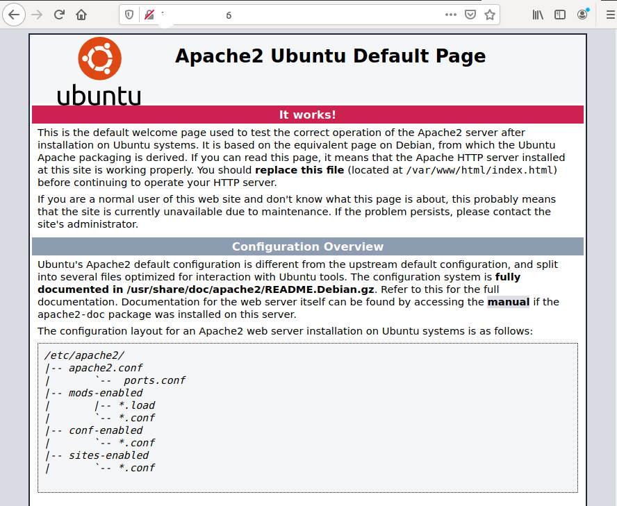 LAMP Server - Ubuntu 20.04 LTS - Apache Home Page