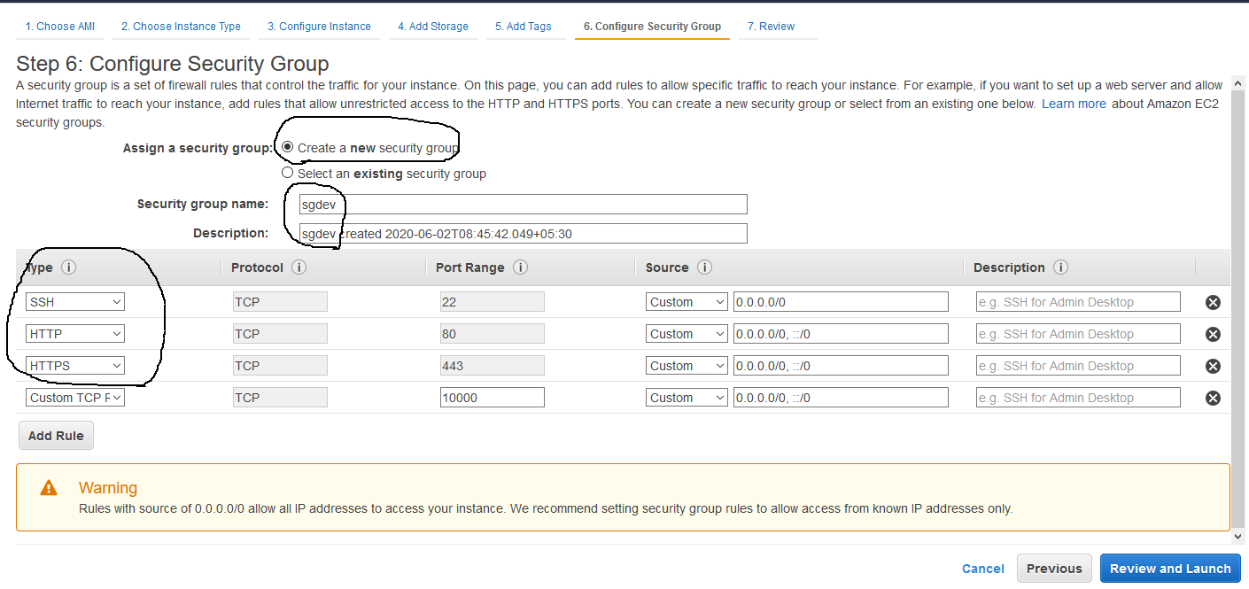 Ubuntu 20.04 LTS On AWS EC2 - Security Group