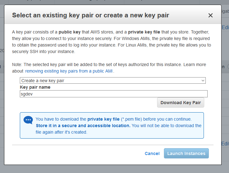 Ubuntu 20.04 LTS On AWS EC2 - Key Pair