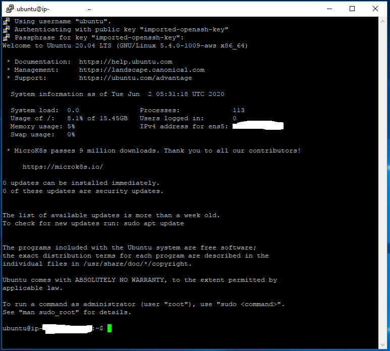 Ubuntu 20.04 LTS On AWS EC2 - Putty - Open Terminal Ubuntu 20.04 LTS On AWS EC2 - Putty - Open Terminal