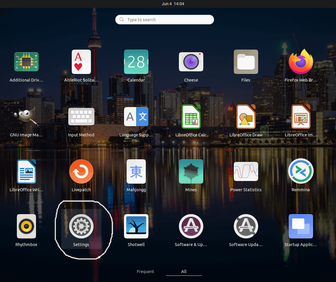 Ubuntu 20.04 LTS - Settings