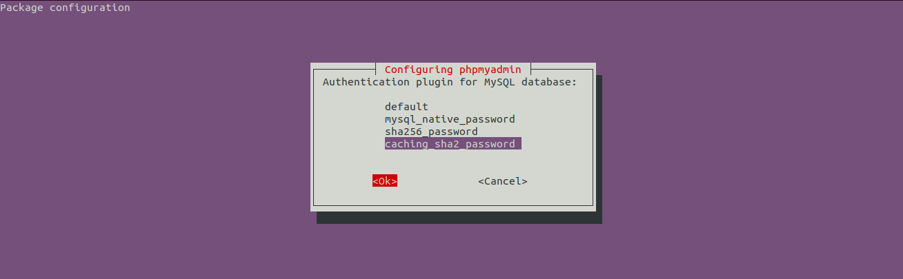 Install phpMyAdmin On Ubuntu 20.04 LTS - Password Algorithm