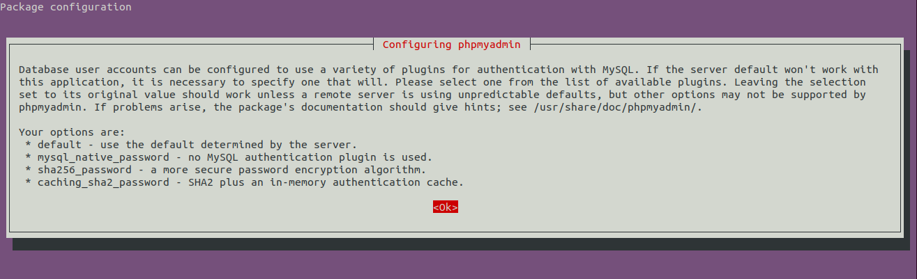 Install phpMyAdmin On Ubuntu 20.04 LTS - Password Algorithm Install phpMyAdmin On Ubuntu 20.04 LTS - Password Algorithm