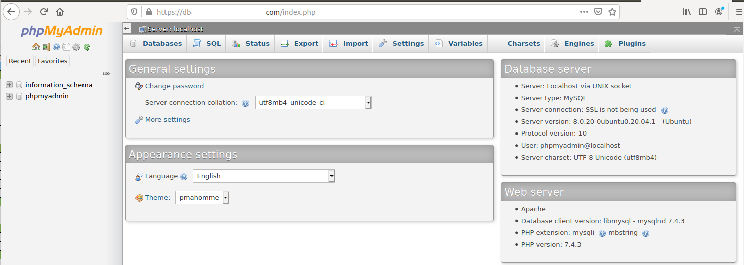 Install phpMyAdmin On Ubuntu 20.04 LTS - Dashboard