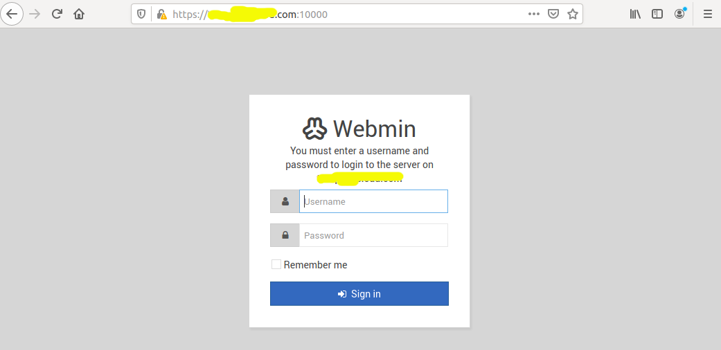 Install Webmin With Apache On Ubuntu 20.04 LTS - Login